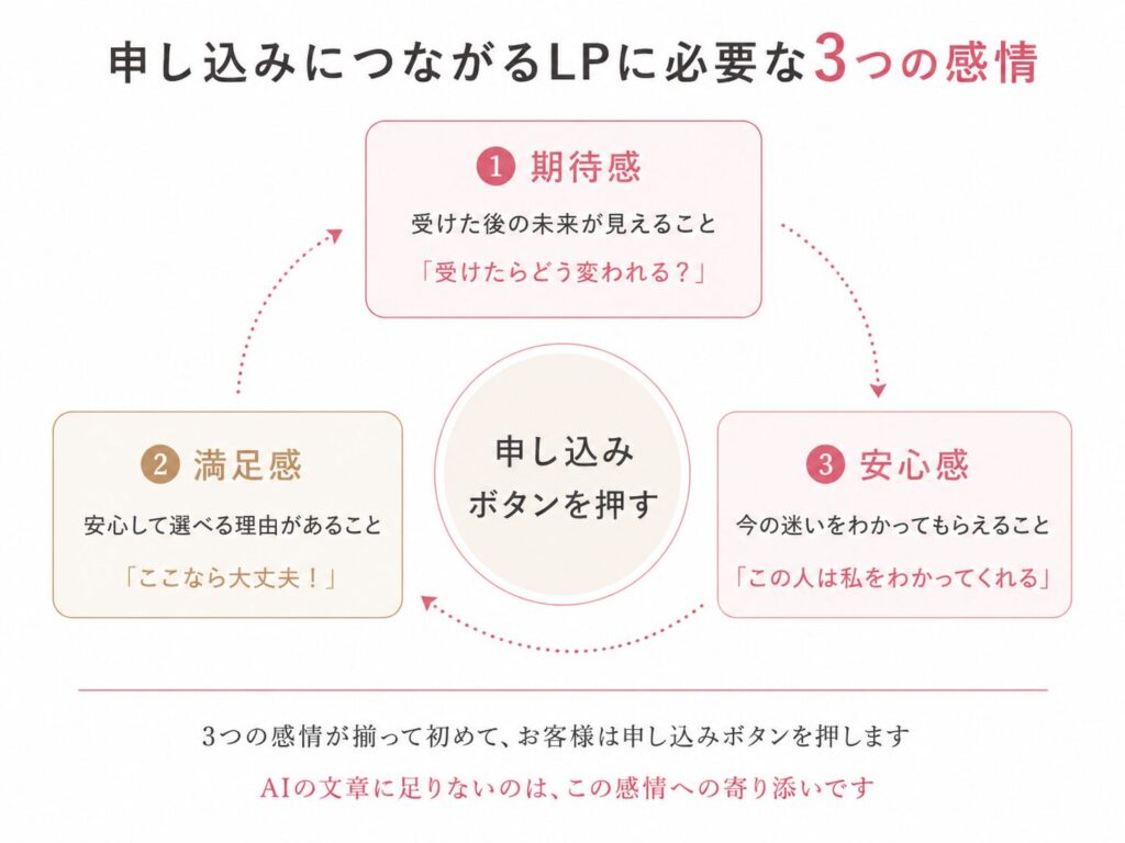 申し込みにつながるLPに必要な3つの感情